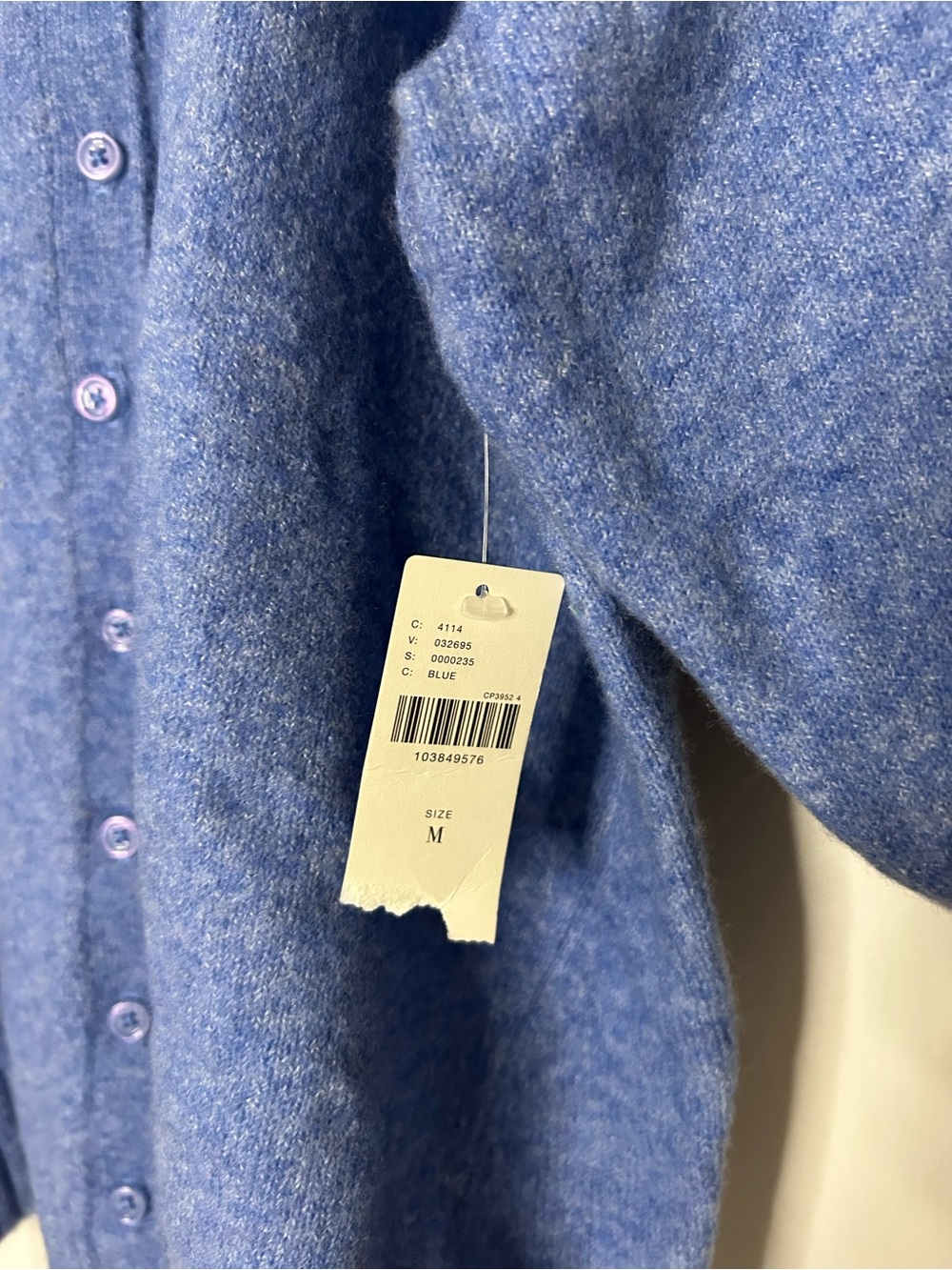 Anthropologie Puff-Sleeve Cardigan Sweater Heather Cornflower - Picture 11 of 14